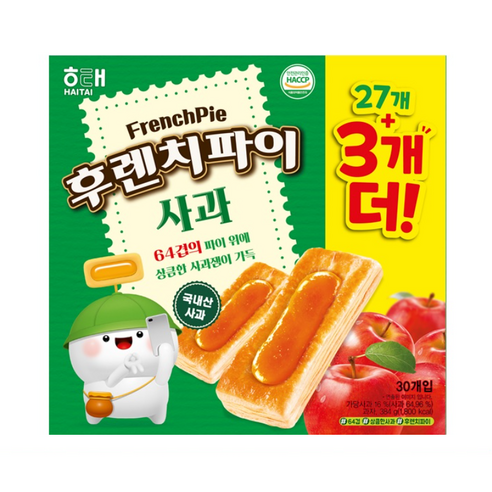 해태 후렌치파이 사과 기획 30개입 384G (마이쮸 증정), 1개