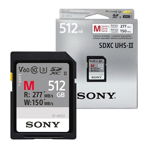 소니정품 SF-M512 SUHS-II U3 512G SD 메모리 카드 공식대리점 hi, 512GB, 1개