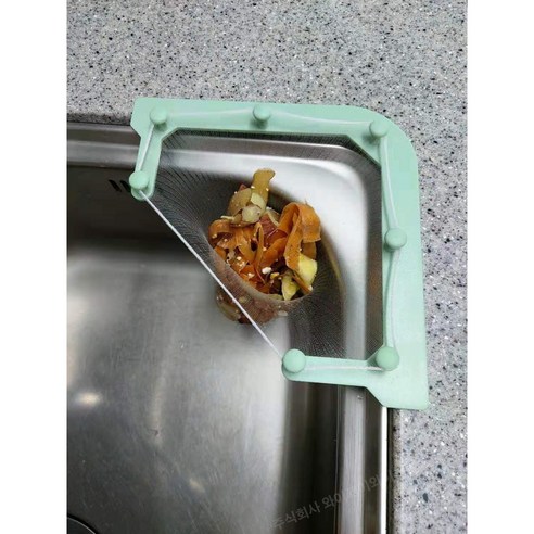 음식물거치대 신형음식물 거치대 +음식물 거름망, 망50매, 초록색