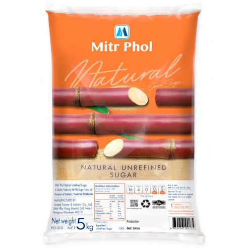 에이파크 원당 비정제원당 비정제설탕 Mitr Phol, 3개, 5kg