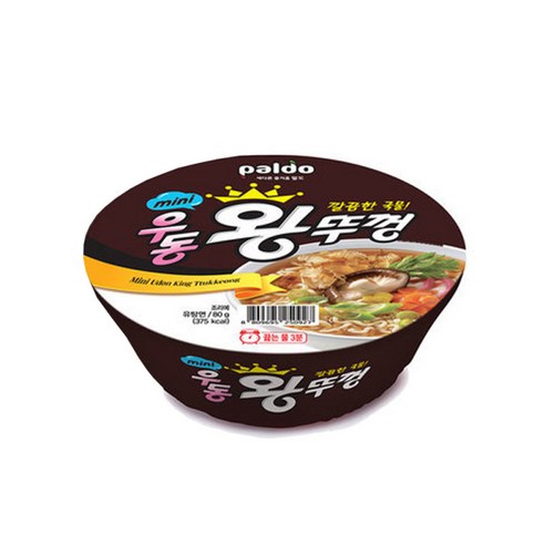 삼양 불닭볶음면 큰컵라면 16개입, 팔도 미니 우동왕뚜껑 컵라면 12개입 80g, 16개