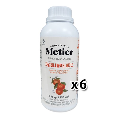 자몽허니블랙티시럽 1+1 메티에 자몽 허니 블랙티 베이스 1.25kg (6개박스), 단품 Best Top5
