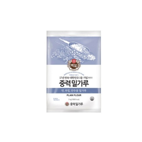 백설 중력밀가루, 3kg, 1개