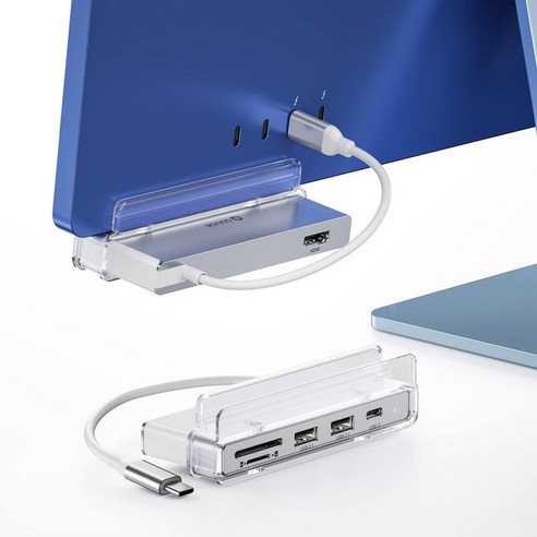 QUUGE iMac USB-C 6-IN-1 USB-C (2021 iMac M1 10Gbps Gen2 USB-C 4K 60Hz HDMI MicroSD SD LED PC Type-C 허브 클램프 허브 24인치 대응) 2×USB3.1