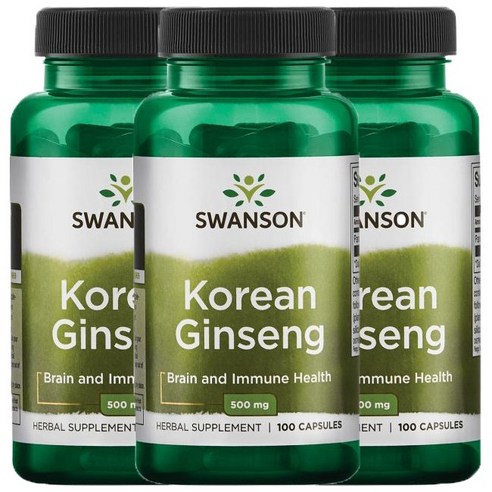 스완슨 코리안 진셍 500mg 캡슐, 100개입, 3개, 100정
