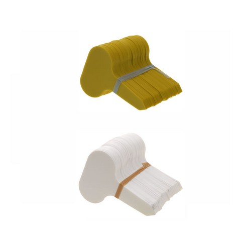 200pcs 스테이크 태그 식물 보육 라벨 분재 씨앗 태그 야채 이름 카드, 7cm x 5cm, 노란색, 흰색, 플라스틱