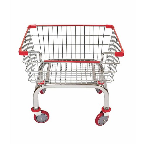 [Cart&Supply] 카트앤서플라이 수입원 국내배송 세탁물 운반용 빨래방 세탁 카트 크롬 1대, 크롬 레드, 1개