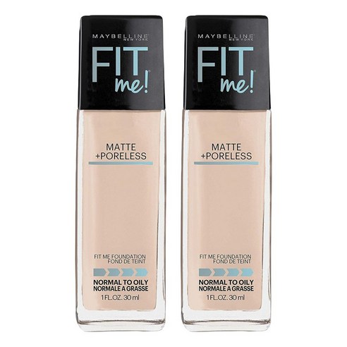 메이블린 핏 미! 파운데이션 매트 + 포어리스 30ml, 2개, 105 Fair Ivory
