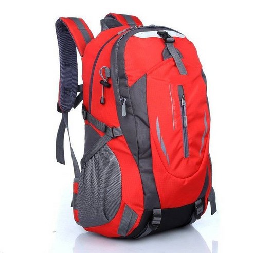 새로운 야외 등산 가방40리터 남성과 여성의 대용량 다기능 스포츠 가방 빛 방수 하이킹 가방, 빨간색