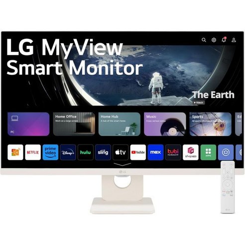 LG 맨투맨 컴퓨터 게이밍 내장스피커 평면 휴대용 27SR50F-W 마이뷰 스마트 모니터 27인치 FHD (1920x1080) IPS 디스플레이 webOS 23 HDR 10, 27-inch_White