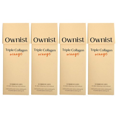 오니스트 트리플콜라겐 오렌지 저분자피쉬콜라겐 3000mg, 14회분, 280g, 4개