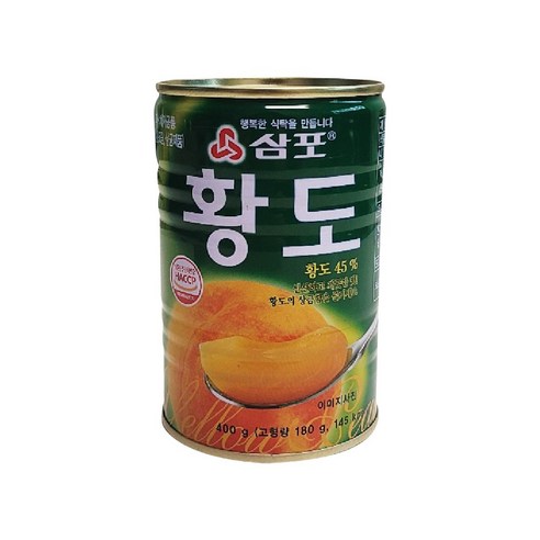삼포 황도 슬라이스 400g 통조림 복숭아, 3개