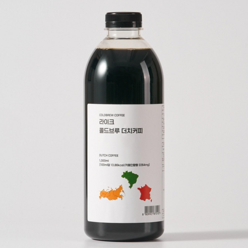 라이크커피 블랜딩 콜드브루 더치커피, 1개, 1L, 1개입