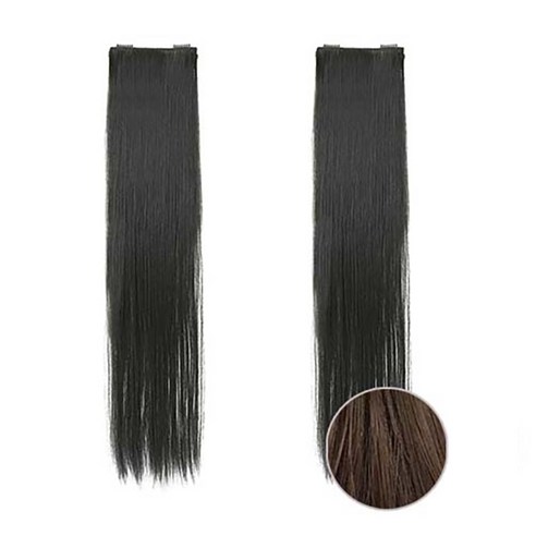 가발매니아 심플스트레이트 49cm 부분2헤어피스 붙임머리 좌우대칭 made in korea, 초코브라운(제디원사)