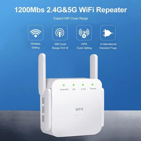 무선 와이파이 리피터 5G 증폭기 신호 익스텐더 네트워크 부스터 5 Ghz 장거리 1200Mbps, 02 Black_01 EU 플러그, 한개옵션1
