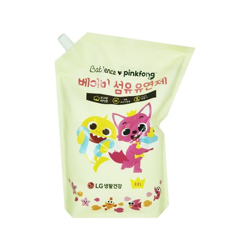 베비언스 핑크퐁 베이비 안심 섬유유연제 베이비파우더향 리필형 2200ml, 2.2L, 1개