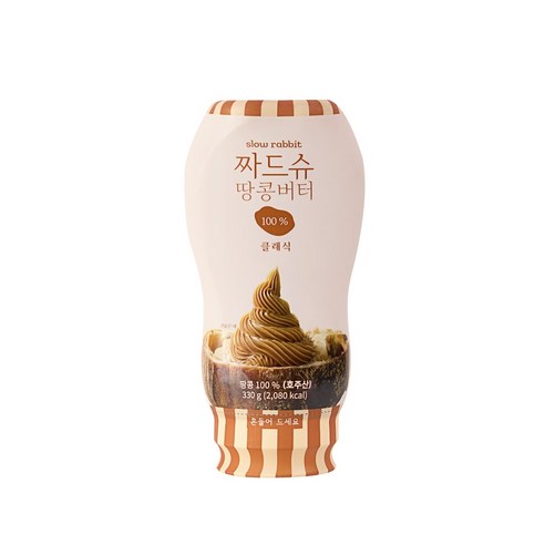 슬로우래빗 짜먹는 땅콩버터 짜드슈 클래식 100%, 330g, 1개