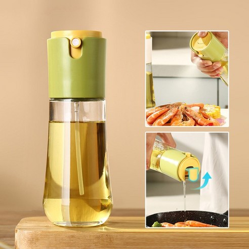 자동개폐 오일병 2in1 오일스프레이 300ml, 3개, 그린