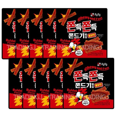 쫀득쫀득 쫀드기튀김 불닭맛 50g 혼술 안주 간식 쫀듸기, 12개