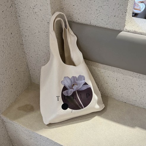 DFMEI 환경 보호 일본식 대용량 책 화이트 아트 휴대용 캔버스 가방 여성 가방
