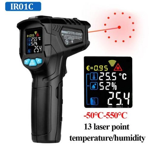 디지털 적외선 비접촉 온도계 휴대용 LCD 산업용 습도계 야외 IR, 1) IR01A, IR01A