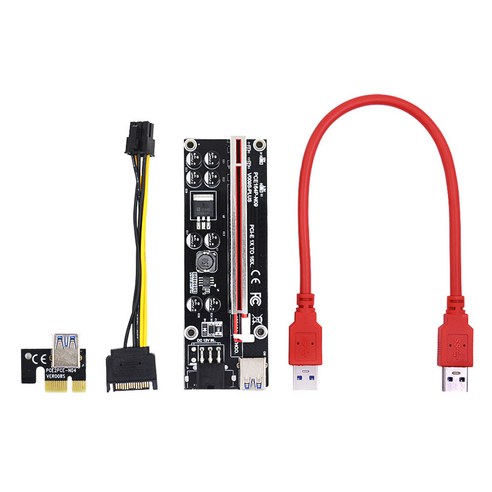 CHIPAL 듀얼 LED VER009S V009S 플러스 PCI E 라이저 카드 PCIE 1X 16X 어댑터 100cm 60cm USB 3 0 케이블 그래픽 카드용 6 핀 전원, 0.6M, 1개