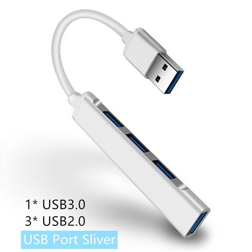 [XIG] USB C 허브 3.0 유형 C 3.1 3/4 포트 멀티 스플리터 어댑터 Macbook Pro 13 15 용 OTG USB Air Mi Pro 화웨이 PC 액세서리, USBWhiteSilver