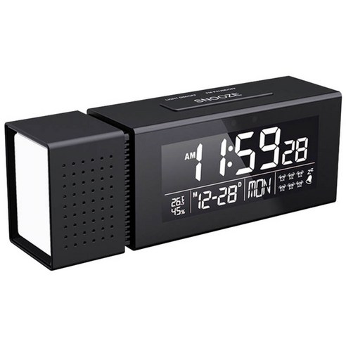 가정용 LCD 디지털 알람 시계용 알람 시계 라디오 - 야간 조명 알람 스누즈 밝기 조광기 숫자 디스플레이, 검은 색, 플라스틱