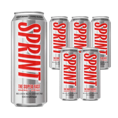 클룹 스프린트 에너지 사우어베리 제로, 6개, 500ml