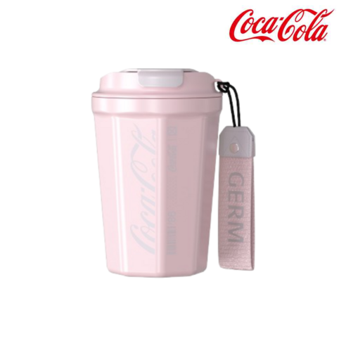점 GERM 코카콜라 옥타곤 진공 텀블러, 핑크, 390ml, 1개