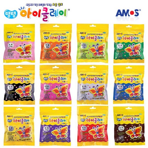 아모스 탱탱 아이클레이 파우치 2500, 주황, 50g