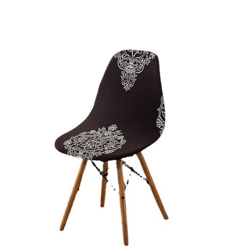 Elastic 의자 커버 Eames 의자 커버 북유럽 쉘 의자 커버 간단한 현대 식당 의자 커버, 자정 스노우 로터스, 伊姆斯椅套常规款