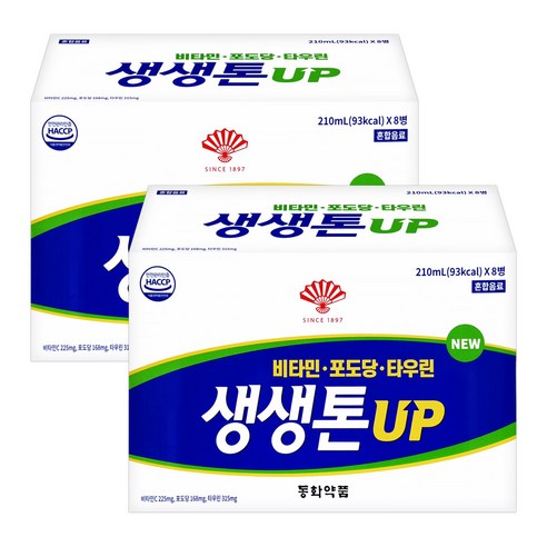 동화제약 생생톤UP 활력드링크 비타민+포도당+타우린, 210ml, 16개