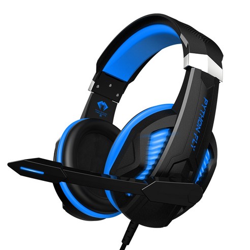 Xzante PYTHON FLY G2000 믹스 게임 헤드셋 게임용 휴대용 저음 소음 영화 감상 PS Xbox (파란색), 푸른