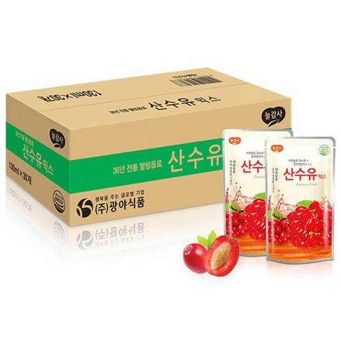 광야 산수유 믹스 130mlx30팩 파우치음료, 단품,단품, 30팩, 130ml