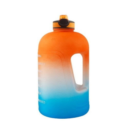 ANKRIC 물컵 야외 원 갤런 운동 피트니스 주전자 대용량 공간 컵 PETG 대형 주전자 128oz 워터 컵, 오렌지 블루