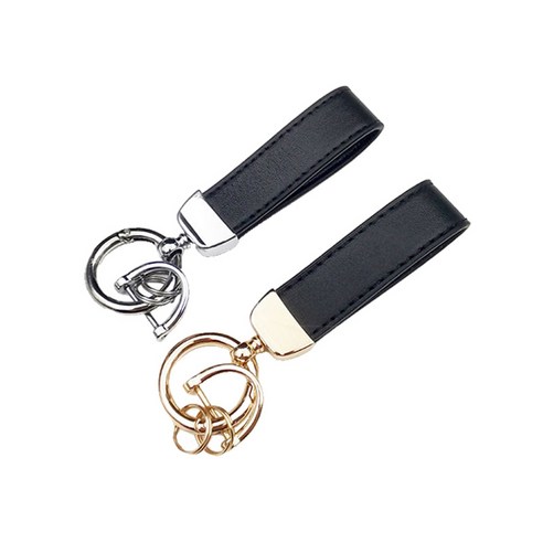 고급 가죽 키링 자동차 열쇠고리 키홀더 슬림소녀 Key chain, 금색+은색, 2세트