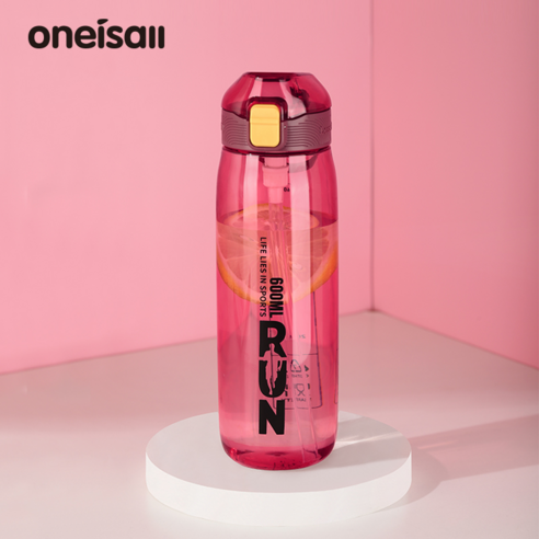 ONEISALL 빨대플라스틱컵 대용량 물컵 다용도 주전자 다색선택가능 1개, 레드 600ml