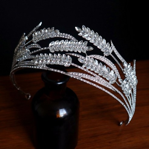 새로운 유럽과 미국의 복고풍 신부 모조 다이아몬드 밀 귀 왕관 머리 장식 생일 왕관 웨딩 드레스 이브닝 액세서리