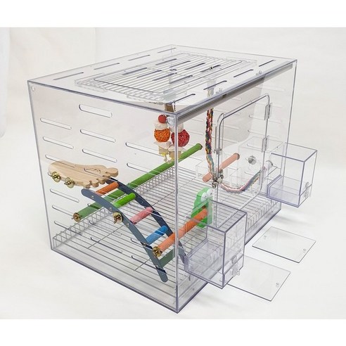 외부모이통 렉산 새장 세트 600mm (중형 앵무새용) 엔젤버드