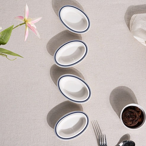 시라쿠스 메이플 타원 소스볼 10cm, 라인블루, 4개