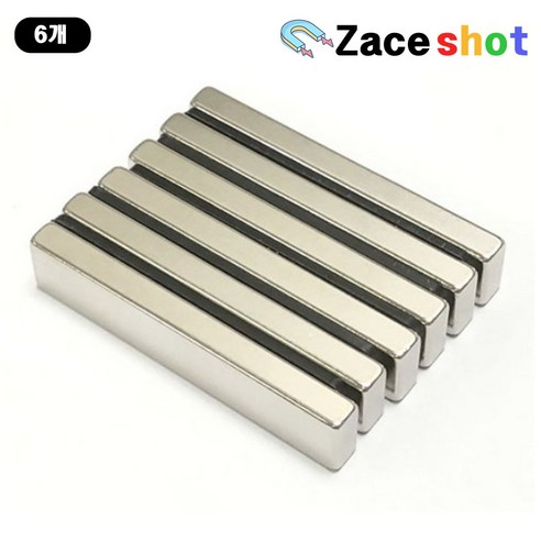길이 50mm x 폭 10mm x 두께 5mm 사각 네오디뮴 자석 [제이스샷], 50*10*5T, 6개