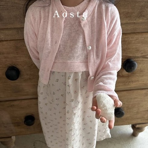 아오스타 쥬쥬 볼레로 아기 유아 여름 시원한 귀여운 러블리 니트 숏기장 데일리 가디건