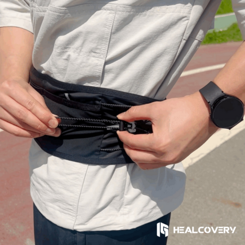 자유로운 움직임을 위한 완벽한 동반자, 힐커버리 맞춤 핏 5포켓 러닝벨트 L(블랙) 러닝벨트힐커버리