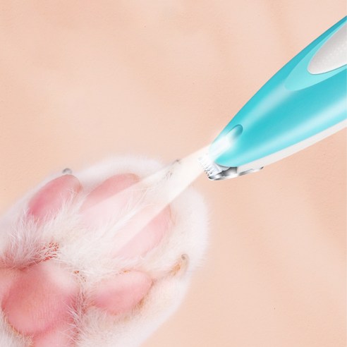강아지 발바닥 바리깡 애견 전기이발 LED 제모 트리머 저소음 충전식 면도기, 1개, 푸른색