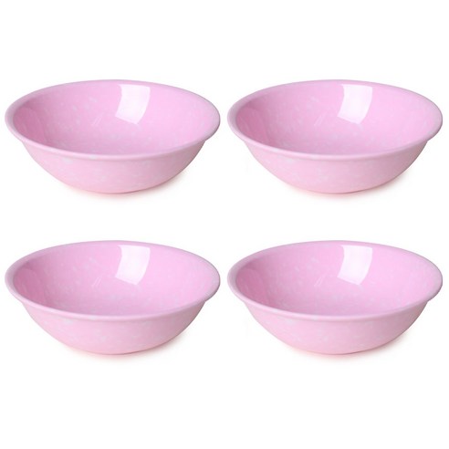 레트로 분식 그릇 포장마차 떡볶이 라면 캠핑 접시, 핑크, 레트로그릇, 4개