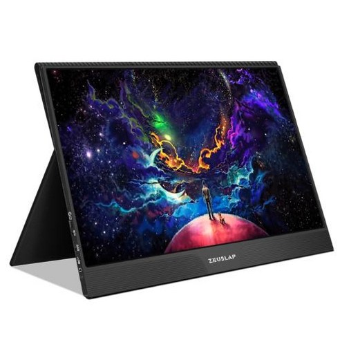 제우스랩 포터블 모니터 ZEUSLAP 휴대용 USB C 타입 HDMI 호환 컴퓨터 PS4 스위치 Xbox One 노트북, 1개