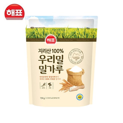 해표 우리밀 밀가루 750g, 1개