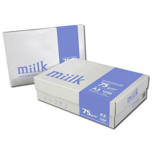 한국제지 밀크 복사용지 75g A3, 1250매