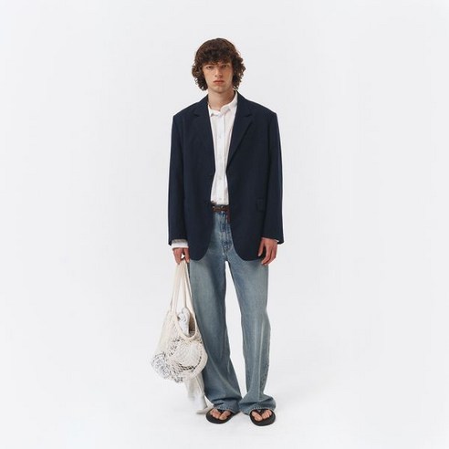 던스트 UNISEX DADDY LINEN JACKET FRENCH NAVY_M_UDJA3B121N3
